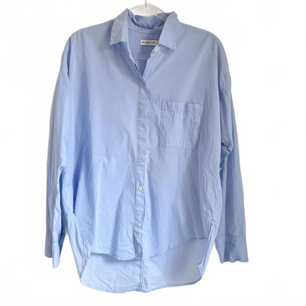 Abercrombie | Men’s Light Blue Thin Button Up Long Sleeve Shirt Loose Fit‎ Sz M